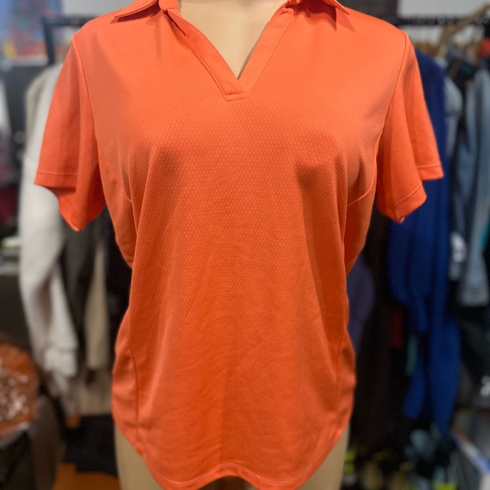 Lady Hagen Vibrant Coral Short Sleeve Polo